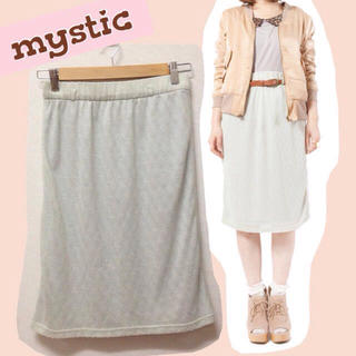 ミスティック(mystic)の薄グリーンスカート♡mystic(ひざ丈スカート)