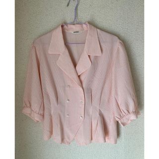 ロキエ(Lochie)のめめ様専用♡vintage  ピンク ストライプ ブラウス(シャツ/ブラウス(半袖/袖なし))