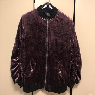 ベルシュカ(Bershka)のパープル ベロア MA-1(ブルゾン)