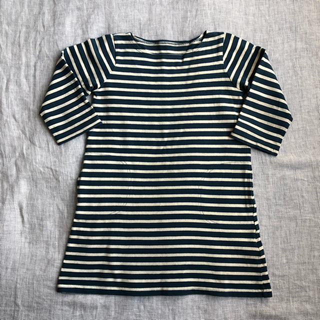 MUJI (無印良品)(ムジルシリョウヒン)のボーダーワンピース 120cm キッズ/ベビー/マタニティのキッズ服女の子用(90cm~)(ワンピース)の商品写真