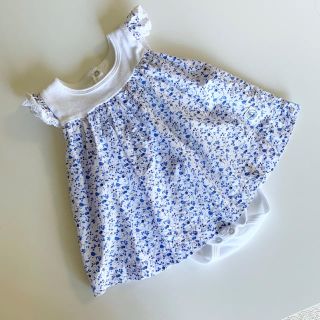 プチバトー(PETIT BATEAU)のプチバトー 花柄ワンピース ロンパース 60cm(ワンピース)