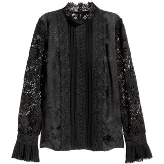 エイチアンドエム(H&M)のタグ付新品 H&M x ERDEM  シルク レース ブラウス シースルー(シャツ/ブラウス(長袖/七分))