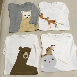 ムジルシリョウヒン(MUJI (無印良品))の無印 80cm 長袖 Tシャツ 4枚(Ｔシャツ)