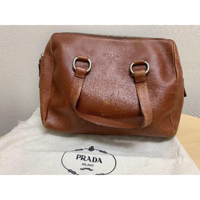 PRADA(プラダ)のたかぽん様専用　プラダ　レザーハンドバッグ　ブラウン レディースのバッグ(ハンドバッグ)の商品写真