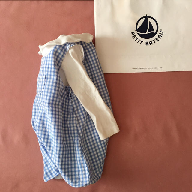 PETIT BATEAU(プチバトー)のご専用♡ PETIT BATEAU ショートオール⑅⿻12M74cm キッズ/ベビー/マタニティのベビー服(~85cm)(ロンパース)の商品写真