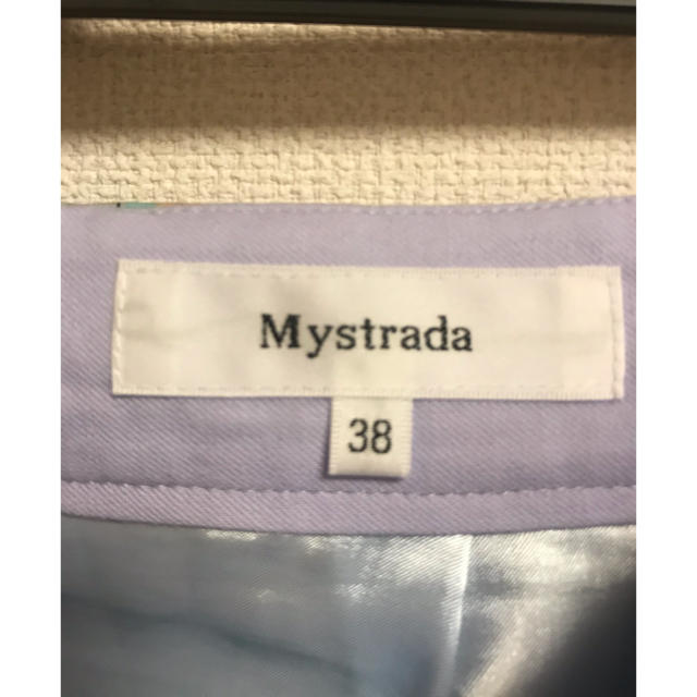 Mystrada(マイストラーダ)のマイストラーダ♡ラインフラワースカート♡ダスティー38美品 レディースのスカート(ひざ丈スカート)の商品写真