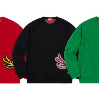 シュプリーム(Supreme)のsupreme tag logo sweater 黒M(ニット/セーター)