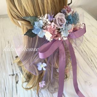 超 ロング ビッグリボン パープル系 髪飾り ヘッドドレスの通販 by ...