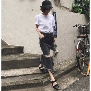 アメリヴィンテージ(Ameri VINTAGE)のDENIM ZIGZAG SKIRT(ロングスカート)