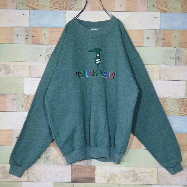 Trussardi 90s 古着 トラサルディ ビッグロゴ 刺繍 スウェット トレーナーの通販 by 90s 古着セレクト☆フォロー割|トラサルディ ならラクマ TRUSSARDI トラサルディ スポーツ バックロゴ刺繍 トレーナー 長袖