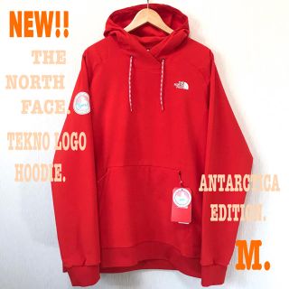 ザノースフェイス(THE NORTH FACE)の撥水 ☆ M ~ ノースフェイス テクノロゴ パーカー アンタークティカ 赤(パーカー)