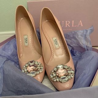 フルラ(Furla)の専用 FURLA パンプス ビジュー ピンク(ハイヒール/パンプス)