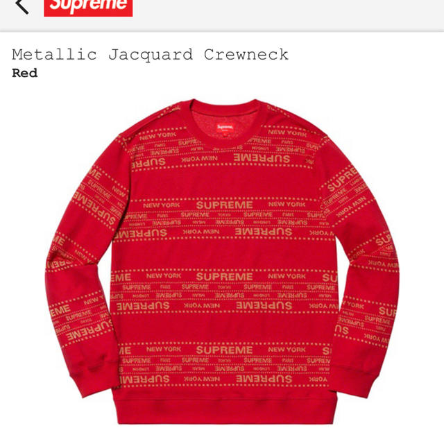 metallic jacquard crewneck L 赤 metallic jacquard crewneck L 赤