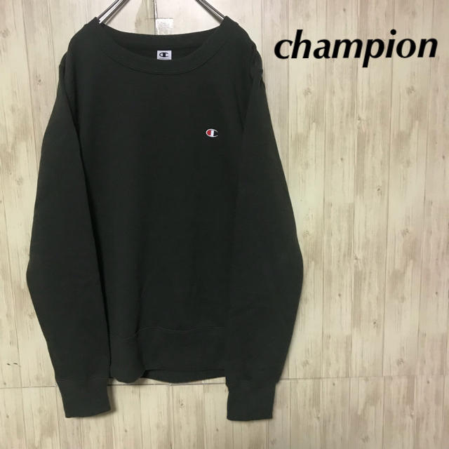 Champion(チャンピオン)の美品 champion スウェット 刺繍 目玉ロゴ トレーナー アースカラー レディースのトップス(トレーナー/スウェット)の商品写真