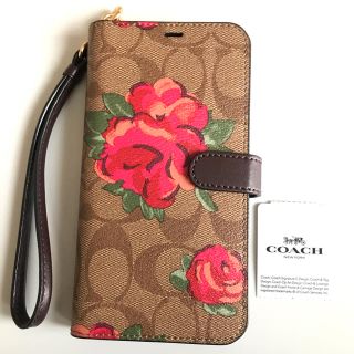 新品 正規品 COACH コーチ iPhone Xs max 手帳型ケース 花柄 新品未使用★COACH コーチ iPhone XS/X用ケース シグネチャー 花