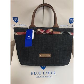 バーバリーブルーレーベル(BURBERRY BLUE LABEL)の新品 ブルーレーベル クレストブリッジ トートバッグ デニム ミドル(トートバッグ)