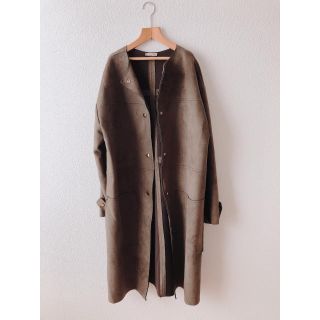 ザラ(ZARA)のザラ ZARA ノーカラースエードコート(ロングコート)