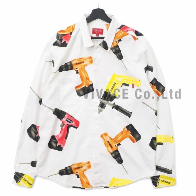 Supreme Drills Work Shirt 白L - シャツ