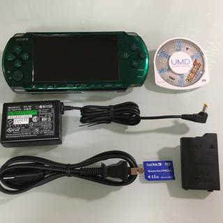 プレイステーションポータブル(PlayStation Portable)の美品 PSP-3000 スピリッドグリーン(携帯用ゲーム機本体)