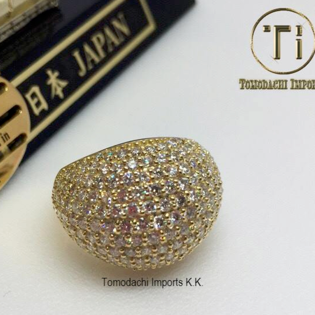 K18 イエローゴールド Diamond Studded Chunky リング レディースのアクセサリー(リング(指輪))の商品写真