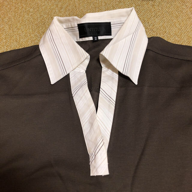 UNTITLED(アンタイトル)のuntitled 半袖襟付き カーキM レディースのトップス(カットソー(半袖/袖なし))の商品写真
