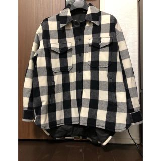 スノーブルー UNUSED キムタク着用 ブロックチェックシャツジャケット