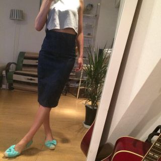 ザラ(ZARA)のZARAペンシルデニムスカートXS(ひざ丈スカート)