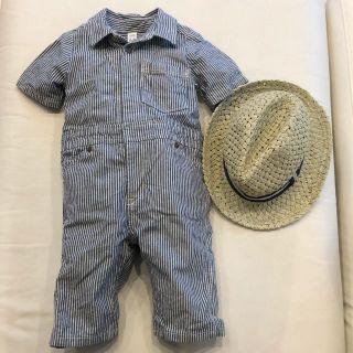 ベビーギャップ(babyGAP)の美品☆babyGAP 半袖オールインワン/カバーオールロンパースH&Mzara(カバーオール)