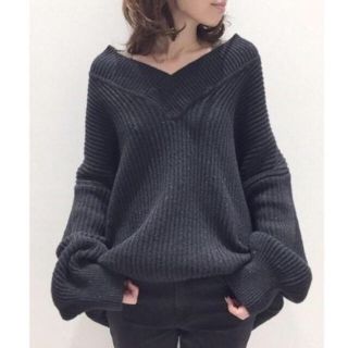 アパルトモンドゥーズィエムクラス(L'Appartement DEUXIEME CLASSE)のTwins Florence Denim V/N Oversize Knit(ニット/セーター)