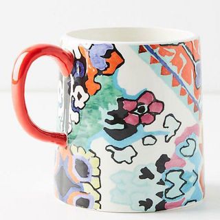 アンソロポロジー(Anthropologie)のSALE アンソロポロジー カラフルマグカップ コーヒーcup 花柄 赤(グラス/カップ)