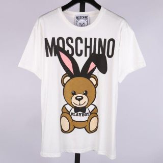 モスキーノ(MOSCHINO)のMOSCHINO可愛いテディベアPLAYBOYTシャツホワイト(Tシャツ(半袖/袖なし))