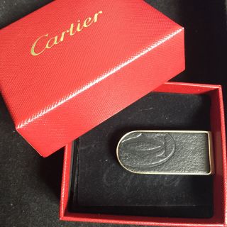 カルティエ(Cartier)の美品 カルティエ ＢＫ レザー マネークリップ C MOTIF LEATHER (マネークリップ)