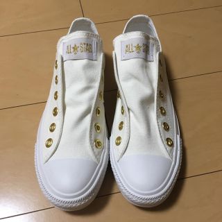 コンバース(CONVERSE)のぴょんママ様専用【美品】コンバース  スリッポン ホワイト 23.5(スリッポン/モカシン)