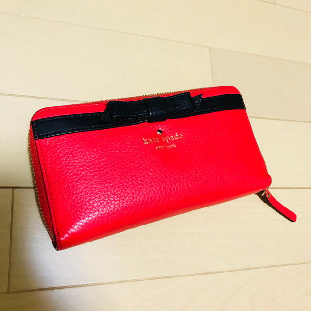 ☆kate spade☆お財布☆レッド☆リボン☆