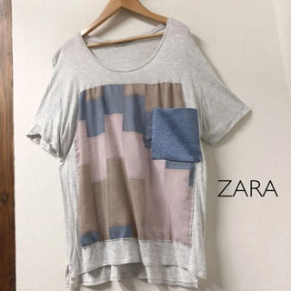 ザラ(ZARA)のZARA パッチワーク風 デザインTシャツ 半袖(Tシャツ(半袖/袖なし))