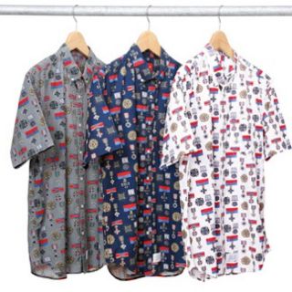 シュプリーム(Supreme)のSupreme’Medal Shirt’メダルシャツ 勲章 半袖 総柄 コイン (シャツ)