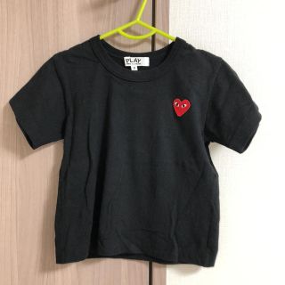 コムデギャルソン(COMME des GARCONS)のコムデギャルソン プレイ 子供服 半袖黒Tシャツ サイズ2 90サイズ(Tシャツ/カットソー)