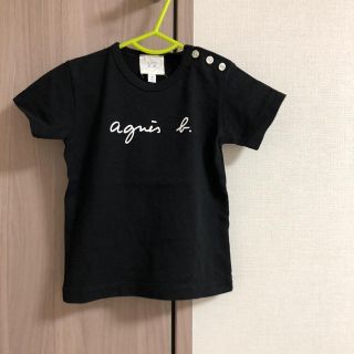 アニエスベー(agnes b.)のアニエスベー    ベビー  子供服  ロゴTシャツ  黒  1an 80サイズ(Ｔシャツ)