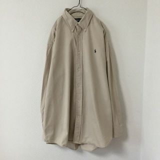 ラルフローレン(Ralph Lauren)のラルフローレン 長袖シャツ ボタンダウン ベージュ オーバーサイズ ビック(シャツ)