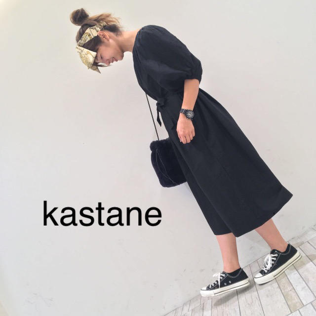 Kastane(カスタネ)の新品❁﻿カスタネ 衿ギャザーボリュームワンピース レディースのワンピース(ロングワンピース/マキシワンピース)の商品写真