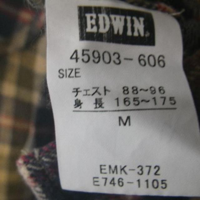 EDWIN　赤　チェック　シャツ　ヴィンテージ　　Mサイズ