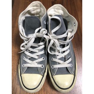 コンバース(CONVERSE)のコンバース オールスター 24 グレー 中古 ハイカット チャコール 本物(スニーカー)