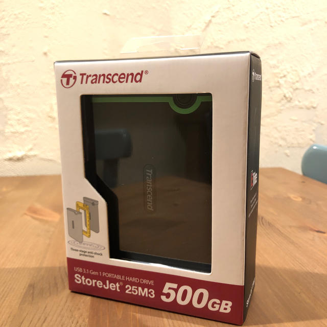 Transcend(トランセンド)の新品未開封 Transcend ポータブルHDD 500GB  スマホ/家電/カメラのPC/タブレット(PC周辺機器)の商品写真