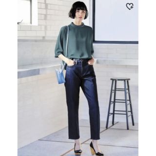 ユニクロ(UNIQLO)の【新品未使用】完売品  ユニクロ  ドレープブラウス   グリーン L (シャツ/ブラウス(長袖/七分))