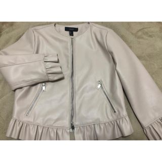 ザラ(ZARA)のフリル ジャケット ライダース(ノーカラージャケット)