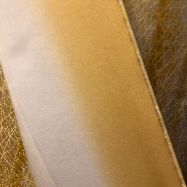 【袷】イエロー、よろけ縞の小紋コーデセット。 レディースの水着/浴衣(着物)の商品写真