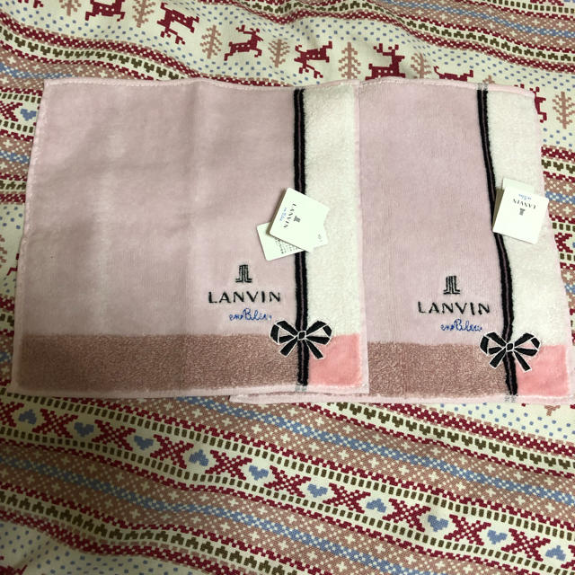 LANVIN en Bleu(ランバンオンブルー)のランバンオンブルーミニタオルハンカチ2枚セット🍎 レディースのファッション小物(ハンカチ)の商品写真