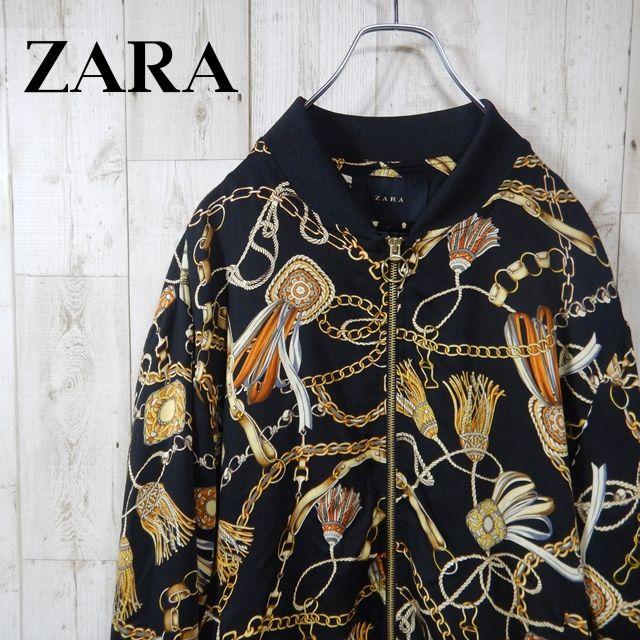 ZARA　MA-1　メンズ　ボンバージャケット　総柄　ザラ　ジャケット　総柄