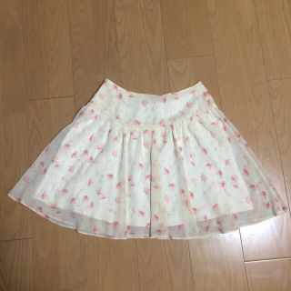 レッセパッセ(LAISSE PASSE)のレッセパッセ♡花柄シフォン花柄スカート ドレープ(ミニスカート)