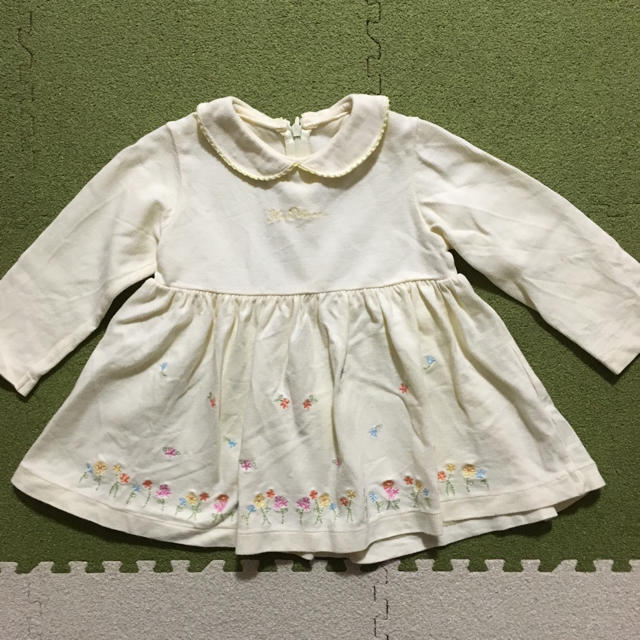 celine(セリーヌ)のイヴドローム ワンピース 花柄 刺繍 黄色 90 キッズ/ベビー/マタニティのキッズ服女の子用(90cm~)(ワンピース)の商品写真